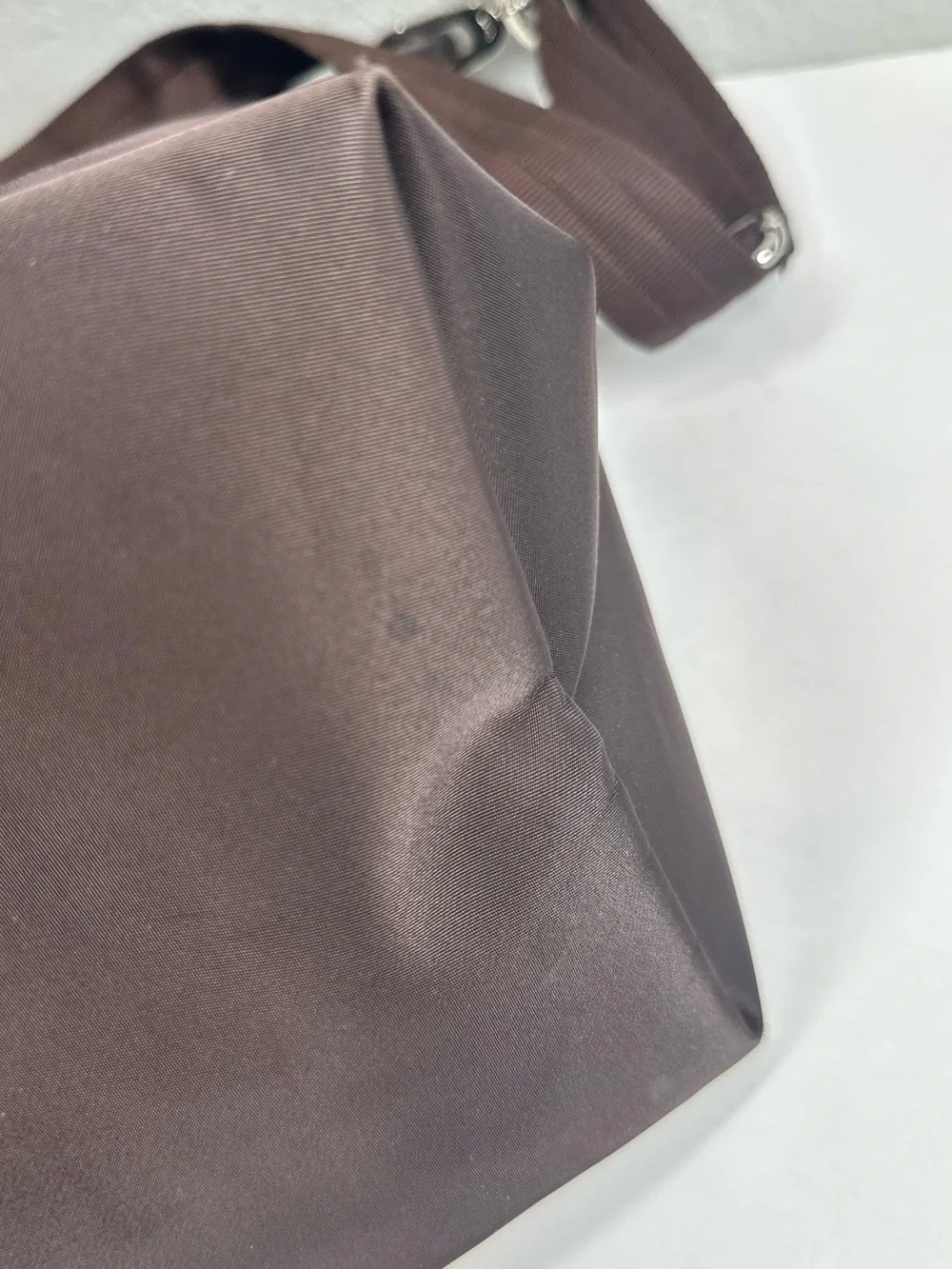 LONGCHAMP Le Pliage Original Dark Brown Tote Silver Hardware